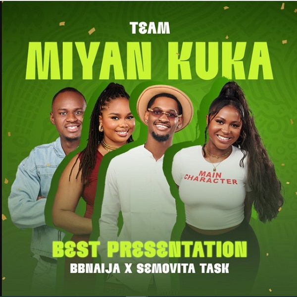 Onyeka, Wanni, Ben, and Topher Best Presentation of the Semovita Task Onyeka, Wanni, Ben, and Topher Best Presentation of the Semovita Task